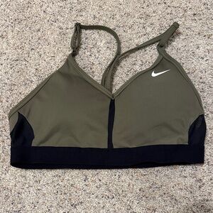Nike Women's Indy Khaki and Black Sports Bra